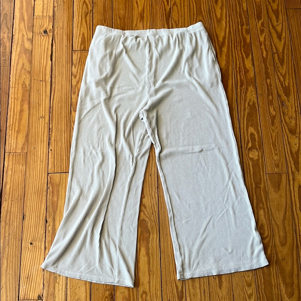 Sonoma Cream Casual Wide-Leg Pants with Elastic Waist